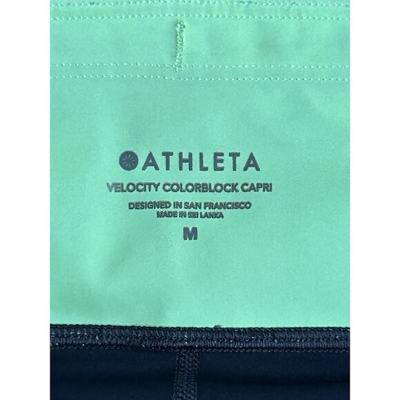 Athleta Velocity Colorblock Capri Leggings Size‎ Medium - Picture 4 of 10